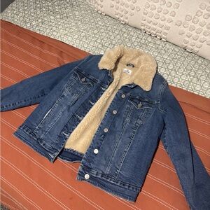 Shyanne Blue Denim Jacket with Cream Faux Fur